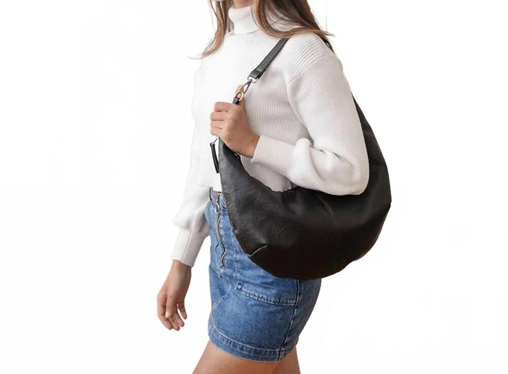 NEW JOY SUSAN rhea slouchy crescent shoulder/ crossbody bag in black